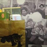 Panther food Panther grocery bag from free food program, at the Oakland museum